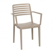 NOLA Πολυθρόνα Τραπεζαρίας Κήπου Στοιβαζόμενη PP - UV Protection Απόχρωση Tortora c493668 NOLA Πολυθρόνα Τραπεζαρίας Κήπου Στοιβαζόμενη PP - UV Protection Απόχρωση Tortora c493668