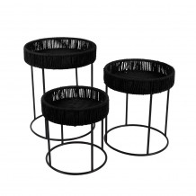 THASOS COFFEE TABLE SET 3ΤΕΜ ΜΑΥΡΟ 40x40x51 c493710 THASOS COFFEE TABLE SET 3ΤΕΜ ΜΑΥΡΟ 40x40x51 c493710