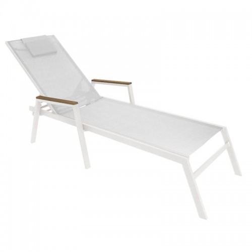 Ξαπλώστρα με μπράτσα Koby pakoworld αλουμίνιο λευκό-textilene μπεζ c493714