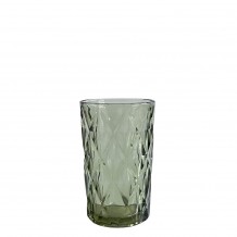 Γυάλινο ποτήρι Ψηλό 35cl φ8x12 7cm ΡΟΜΒΟΣ πράσινο - Σετ 12 c493732