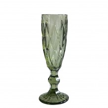 Γυάλινο ποτήρι Σαμπάνιας 16cl φ7x19 7cm ΡΟΜΒΟΣ πράσινο - Σετ 12 c493772