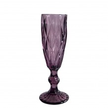 Γυάλινο ποτήρι Σαμπάνιας 16cl φ7x19 7cm ΡΟΜΒΟΣ μωβ - Σετ 12 c493773