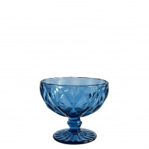 Γυάλινο μπωλ παγωτού 36cl φ12 2x10cm ΡΟΜΒΟΣ μπλε - Σετ 12 c493774