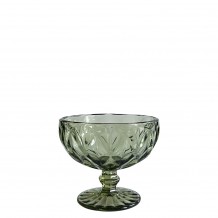 Γυάλινο μπωλ παγωτού 36cl φ12 2x10cm ΡΟΜΒΟΣ πράσινο - Σετ 12 c493775
