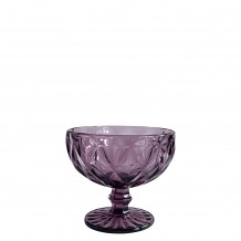 Γυάλινο μπωλ παγωτού 36cl φ12 2x10cm ΡΟΜΒΟΣ μωβ - Σετ 12 c493776