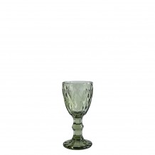 Γυάλινο ποτήρι Λικέρ με πόδι 5cl φ5x10 4cm ΡΟΜΒΟΣ πράσινο - Σετ 12 c493778