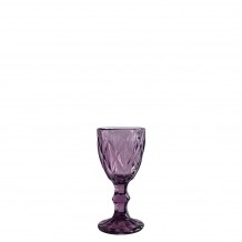 Γυάλινο ποτήρι Λικέρ με πόδι 5cl φ5x10 4cm ΡΟΜΒΟΣ μωβ - Σετ 12 c493779