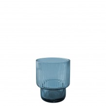 Γυάλινο Ποτήρι Χαμηλό 30cl με ανάγλυφες γραμμές φ8 1x9 6cm μπλε - Σετ 6 c493783