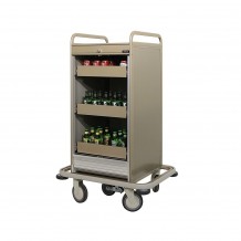 Καρότσι Τρόλλεϋ Mini-bar με ρολό που κλειδώνει 96x60x129cm 5 ρόδες Ασημί EVINOKS c493969