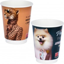 Premium Χάρτινο Ποτήρι 355ml-12oz διπλού τοιχώματος ζεστών και κρύων σε διάφορα σχέδια - Σετ 100 c493972