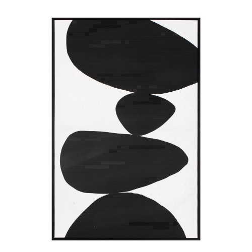 TREMBLING STONE ΠΙΝΑΚΑΣ ΔΙΑΚΟΣΜΗΣΗΣ 60x90x4 ΚΑΜΒΑΣ ΛΕΥΚΟ ΜΑΥΡΟ ΞΥΛΟ ΜΑΥΡΟ c494135