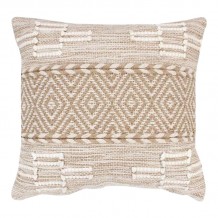 Μαξιλάρι Mitto Inart γιούτα-βαμβάκι σε μπεζ-λευκό απόχρωση 45x45x2εκ c494272