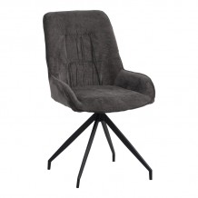 Καρέκλα περιστεφόμενη Kadeira pakoworld ύφασμα σκούρο γκρι- μαύρα μεταλλικά πόδια 57 5x51x89εκ c494279