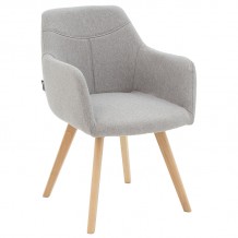 Πολυθρόνα Nasima pakoworld ύφασμα γκρι-φυσικό 57x58x84εκ c494377