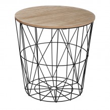 Βοηθητικό τραπέζι Kumi pakoworld mdf επιφάνεια oak και μέταλλο σε μαύρη απόχρωση Φ40x41εκ c494380 Βοηθητικό τραπέζι Kumi pakoworld mdf επιφάνεια oak και μέταλλο σε μαύρη απόχρωση Φ40x41εκ c494380