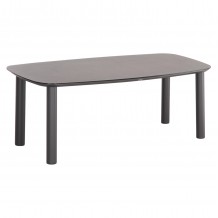 ΤΡΑΠΕΖΙ DOSUN HM6202 01 ΓΚΡΙ ΑΛΟΥΜΙΝΙΟ-3D PRINT ΓΥΑΛΙ-ΚΕΡΑΜΙΚΟ LOOK 220x100x75Υεκ c494381