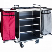 Καρότσι Καμαριέρας με 2 σάκους 96 156x60x129cm με 5 ρόδες Ασημί EVINOKS c494482