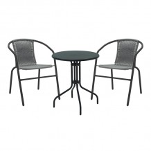 Τραπεζαρία Vergo-Obbi pakoworld μαύρο μέταλλο Φ60x70εκ c494659