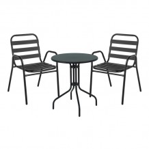 Τραπεζαρία Vergo-Sussie pakoworld μαύρο μέταλλο Φ60x70εκ c494663