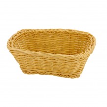 Ψωμιέρα Rattan Ορθογώνια 23x19x8cm Υψηλής Αντοχής Μπεζ πολυπροπυλενίου - Σετ 2 c495060