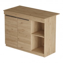 Τραπέζι-πάγκος κουζίνας Kogile pakoworld σε φυσική απόχρωση 120x60x88 2εκ c495175