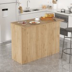 Τραπέζι-πάγκος κουζίνας Kogile pakoworld σε φυσική απόχρωση 120x60x88 2εκ c495175