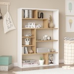 Βιβλιοθήκη Decora pakoworld σε φυσικό-λευκό απόχρωση 90x22x123 6εκ c495182