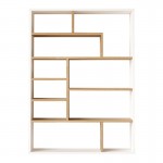 Βιβλιοθήκη Decora pakoworld σε φυσικό-λευκό απόχρωση 90x22x123 6εκ c495182