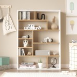 Βιβλιοθήκη Decora pakoworld σε φυσικό-λευκό απόχρωση 90x22x123 6εκ c495182
