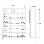 Βιβλιοθήκη Decora pakoworld σε φυσικό-λευκό απόχρωση 90x22x123 6εκ c495182