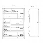 Βιβλιοθήκη Decora pakoworld σε φυσική-ανθρακί απόχρωση 90x22x123 6εκ c495183