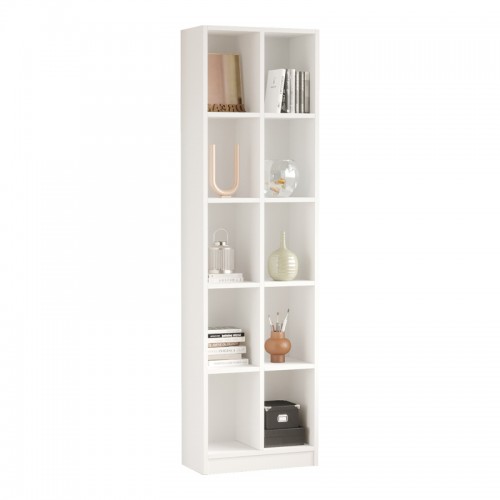Βιβλιοθήκη Oteca 10θέσεων pakoworld σε λευκή απόχρωση 51 1x25 4x180εκ c495201