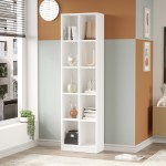 Βιβλιοθήκη Oteca 10θέσεων pakoworld σε λευκή απόχρωση 51 1x25 4x180εκ c495201
