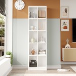 Βιβλιοθήκη Oteca 10θέσεων pakoworld σε λευκή απόχρωση 51 1x25 4x180εκ c495201
