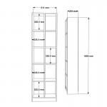 Βιβλιοθήκη Oteca 10θέσεων pakoworld σε λευκή απόχρωση 51 1x25 4x180εκ c495201