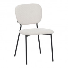 Καρέκλα Cathair pakoworld μπουκλέ ύφασμα σε μπεζ απόχρωση με μαύρα μεταλλικά πόδια 68x66x82 5εκ c495335