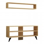 Σύνθετο σαλονιού Prestige pakoworld σε oak απόχρωση 120x29 6x50εκ c495336
