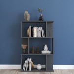 Βιβλιοθήκη Kadu pakoworld σε ανθρακί απόχρωση 72x22x108εκ c495358
