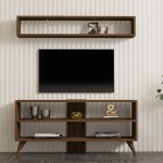 Σύνθετο σαλονιού Prestige pakoworld σε καρυδί απόχρωση 120x29 6x50εκ c495361