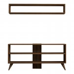 Σύνθετο σαλονιού Prestige pakoworld σε καρυδί απόχρωση 120x29 6x50εκ c495361