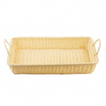 Καλάθι Rattan απο PP Handwoven με 2 χερούλια 60x38xΥ14cm ανοιχτή απόχρωση TableCraft c495398