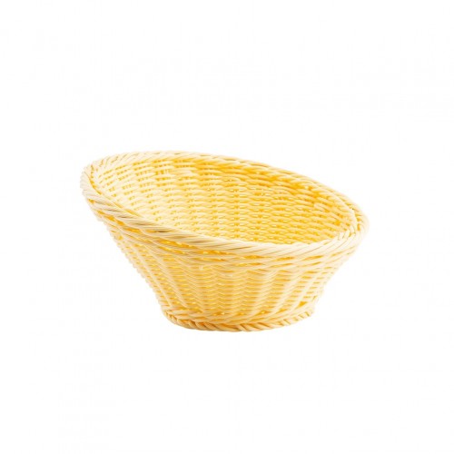 Καλάθι Rattan απο PP Handwoven επικλεινές στρογγυλό φ25 5xΥ12 5cm ανοιχτή απόχρωση TableCraft c495399