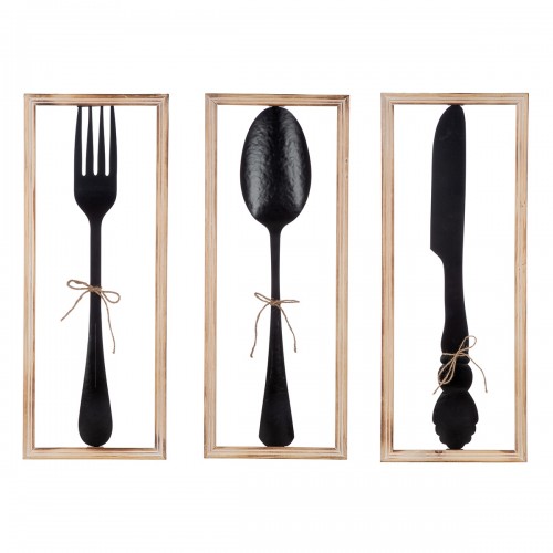 Wall Relief Vintage Cutlery Μέταλλο Μαύρο PU Pcs Assorted 30x3x80cm c495421
