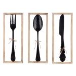 Wall Relief Vintage Cutlery Μέταλλο Μαύρο PU Pcs Assorted 30x3x80cm c495421