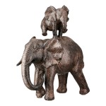  Figure Elephant Synthetic Resin Brown 2 Assorted 18X10X20Cm 18X10X20Cm c495422
