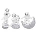  Figure Astronaut Poly White Silver Ποικιλία 3 φορές 11X5X12Cm 11X5X12Cm c495448