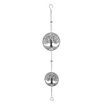  Γιρλάντα Round Tree Of Life Motif Metal Black 15X3X80Cm 15X3X80Cm c495473