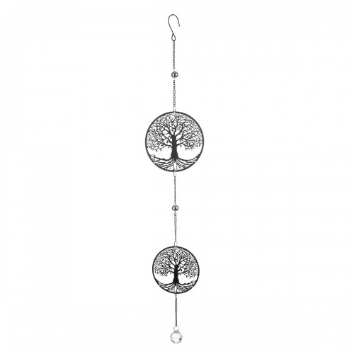  Γιρλάντα Round Tree Of Life Motif Metal Black 15X3X80Cm 15X3X80Cm c495473