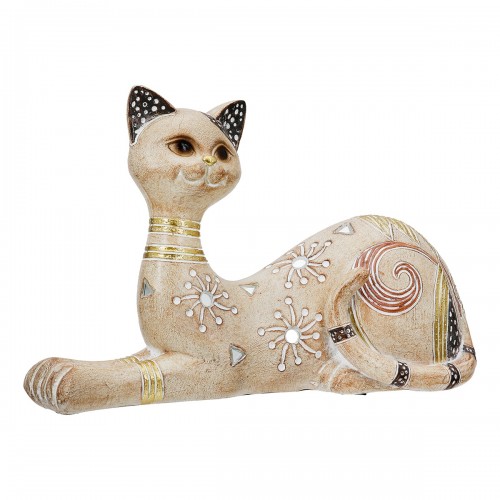 Figure Cat Synthetic Resin Ανοιχτό καφέ 21X8X12Cm 21X8X12Cm c495478