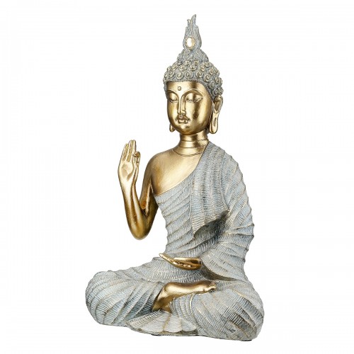  Φιγούρα Buddha Συνθετική Ρητίνη Γκρι Χρυσό Χρώμα 16X8X25Cm 16X8X25Cm c495480